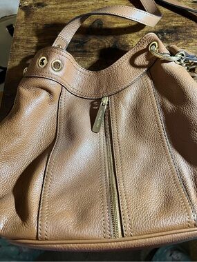 Michael Kors Tan Pebbled Leather Shoulder Bag
